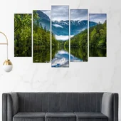 Красиво езеро в гората - картина пано за стена - Thumbnail 3