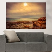 Облачно време над скалист бряг - картина пано за стена - Thumbnail 1