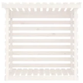 Поставка за дърва за огрев бяла 108x73x108 см масивно дърво бор - Thumbnail 5