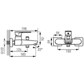 Стенен смесител за вана/душ Algeo Square - FERRO - Thumbnail 2