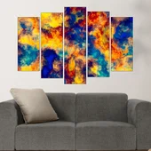 Абстрактна текстура в жълто и синьо - картина пано за стена - Thumbnail 3