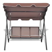 Градинска люлка със сенник, кафе 178 x 112 - Thumbnail 3