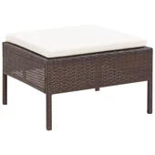 Градински комплект с възглавници, 3 части, полиратан кафяв - Thumbnail 8