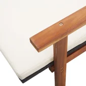 Шезлонг с възглавница, полиратан и акация масив, черен - Thumbnail 8