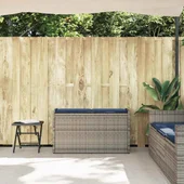 Външна пейка за съхранение с възглавница Grey 100 cm Поли ратан - VL4104067 - Thumbnail 3