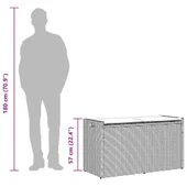 Външна пейка за съхранение с възглавница Grey 100 cm Поли ратан - VL4104067 - Thumbnail 12