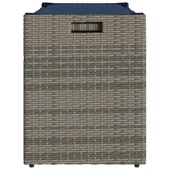 Външна пейка за съхранение с възглавница Grey 100 cm Поли ратан - VL4104067 - Thumbnail 5