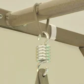 Градинска люлка с шатра, кремавобяла - Thumbnail 6