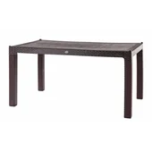 Градинска маса 90x150 см PVC ратан кафява VIOLET HOUSE - Thumbnail 1