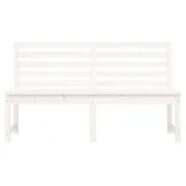 Градинска пейка, бяла, 157,5 см, борово дърво масив - VL824040 - Thumbnail 4