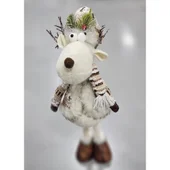 Коледна фигура Еленът Дашър 60x20x13 см бял - Thumbnail 2