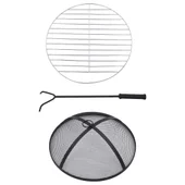 Мозаечна маса с огнище и плот, синьо и бяло, 68 см, керамика - Thumbnail 9