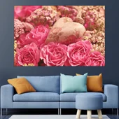 Рози и сърце - картина пано за стена - Thumbnail 1