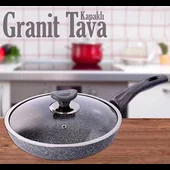 Тиган с гранитно покритие и стъклен капак 26 см SN086 MENZIR - Thumbnail 2