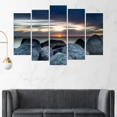 Залез над каменист бряг - картина пано за стена - Thumbnail 3