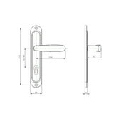 Дръжка за обикновена брава 90 мм цвят сатен Силистра SONICO - Thumbnail 2