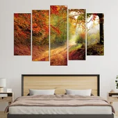 Есенна пътека в гората  - картина пано за стена - Thumbnail 3