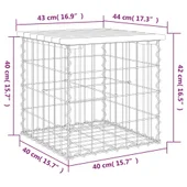 Градинска пейка габионен дизайн 43x44x42 см борово дърво масив - VL834335 - Thumbnail 8