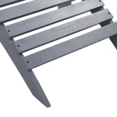 Градински стол с табуретка, дърво, сив - Thumbnail 8