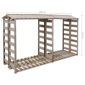 Навес за дърва за огрев, 300x90x176 cм, импрегниран бор - Thumbnail 3