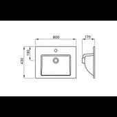 Умивалник linea 800 - Thumbnail 2