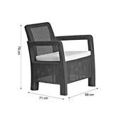 Градински комплект от PVC ратан 4 части set 3 Tarifa ALLIBERT - Thumbnail 7