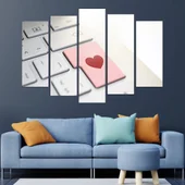 Клавиатура с бутон сърце - картина пано за стена - Thumbnail 3