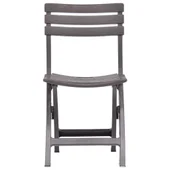 Сгъваеми градински столове, 2 бр., пластмаса, мока - Thumbnail 3