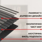 Акустичен панел от MDF 60x275 см Антрацит - Thumbnail 9