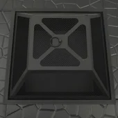 Градинско преносимо огнище с ръжен, 81x81x47 см, XXL, стомана - Thumbnail 6