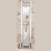 Комплект четка и поставка за тоалетна хартия металик мат ICA 3811C INTER CERAMIC - Thumbnail 2