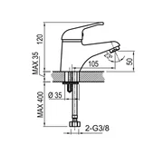 Стоящ смесител за мивка за баня Rodas FAYANS - Thumbnail 2