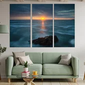 Ефектен изгрев над океана - картина пано за стена - Thumbnail 2