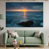 Ефектен изгрев над океана - картина пано за стена - Thumbnail 1