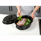 Емайлирана овална тава с капак 37 см NAVA - Thumbnail 10