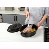 Емайлирана овална тава с капак 37 см NAVA - Thumbnail 9