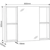 Горен шкаф за баня Каролан-  огледален - INTER CERAMIC - Thumbnail 4