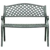 Градинска пейка, 102 см, лят алуминий, зелена - VL317745 - Thumbnail 3