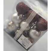 Коледни топки Ø5 см Перлено медно/бронз 27 бр. - Thumbnail 3