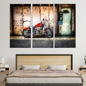 Паркиран мотор на улицата - картина пано за стена - Thumbnail 2
