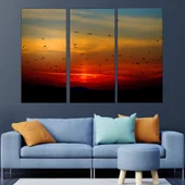 Птици посрещат изгрева - картина пано за стена - Thumbnail 2