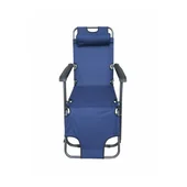 Сгъваем стол за къмпинг с възглавница 153x60x80 см син - Thumbnail 2