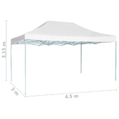 Сгъваема бяла парти шатра 3x4,5 м - Thumbnail 5