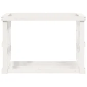 Външна поставка за дърва за огрев бяла 108x52x74 см бор масив - Thumbnail 5