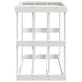 Външна поставка за дърва за огрев бяла 108x52x74 см бор масив - Thumbnail 6