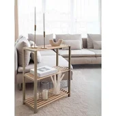 Етажерка на 3 нива 78x65x29 см бежова Wood - Thumbnail 2