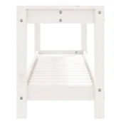 Градинска пейка, бяла, 108x35x45 см, борово дърво масив - VL832383 - Thumbnail 6