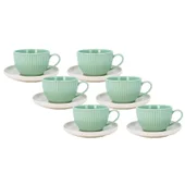 Комплект чаши за капучино 12 части 220 мл мента - Thumbnail 1