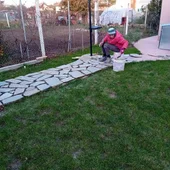 Настилка от едри плочи от Сребрист гнайс Металик - Thumbnail 9