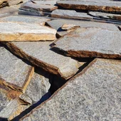 Настилка от едри плочи от Сребрист гнайс Металик - Thumbnail 4